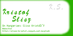 kristof slisz business card